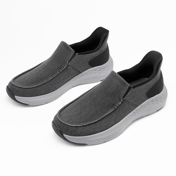Men's Slip-On Canvas Walking Loafers - DARK GREY - 8